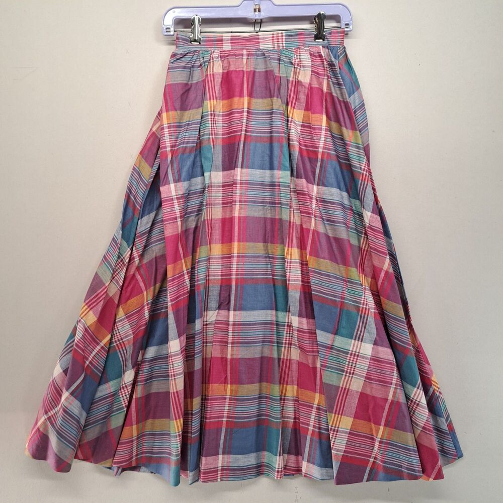 Vintage Long Skirt Lot of 7 Plaid Solid Size 2 XS / S 70s 80s Blake Russ Togs - Picture 8 of 16